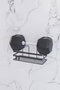 Hermia SB007K-B Organizador de baño de metal Negro (2 Piezas)